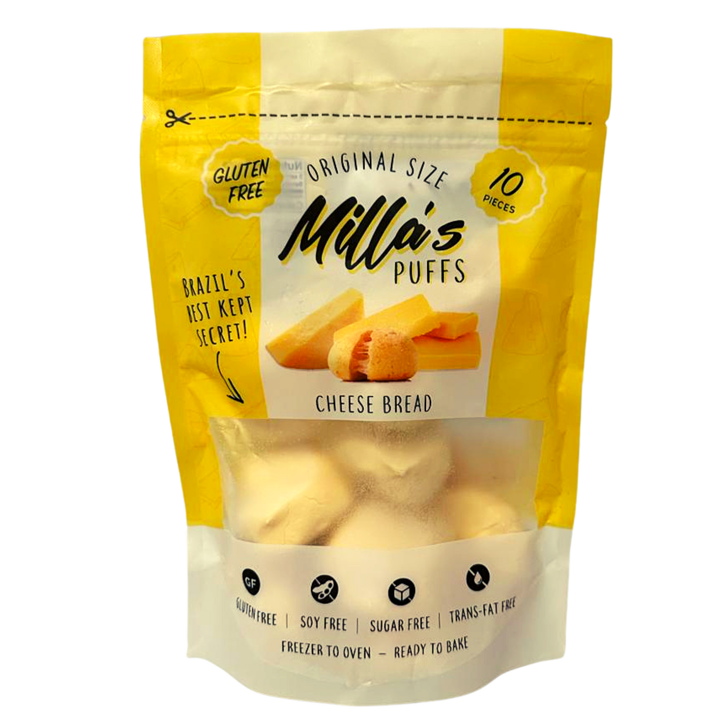 Milla's Puffs Gluten Free Brazilian Cheese Bread - Original Dinner Roll